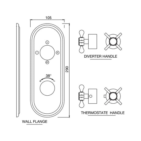 (PRUN) AQUAMAX CONCEALED + EXPOSED PART KIT OF THERMOSTATIC SHOWER MIXER WITH 3-WAY DIVERTER & SLEEVE - JAQUAR FAUCETS -  ( GOLD - QUEENS PRIME - 0x20 mm - 0inchX0.75inch )