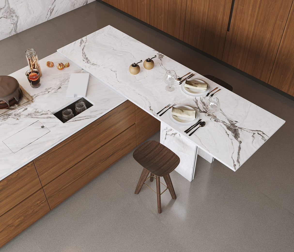 CASTELLO QUARTZITE ULTRA GLEAM - PORCEKO -  (  - QUARRY WHITE - 3000x790x15 mm - 118.11inchX31.1inchX0.6inch )
