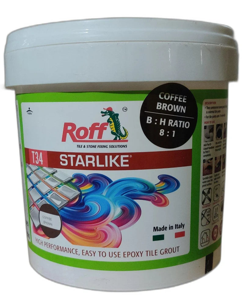 STARLIKE EPOXY GROUT 5KG - ROFF - (COFFEE BROWN - EPOXY GROUT - 0x0 mm - 0inchX0inch)