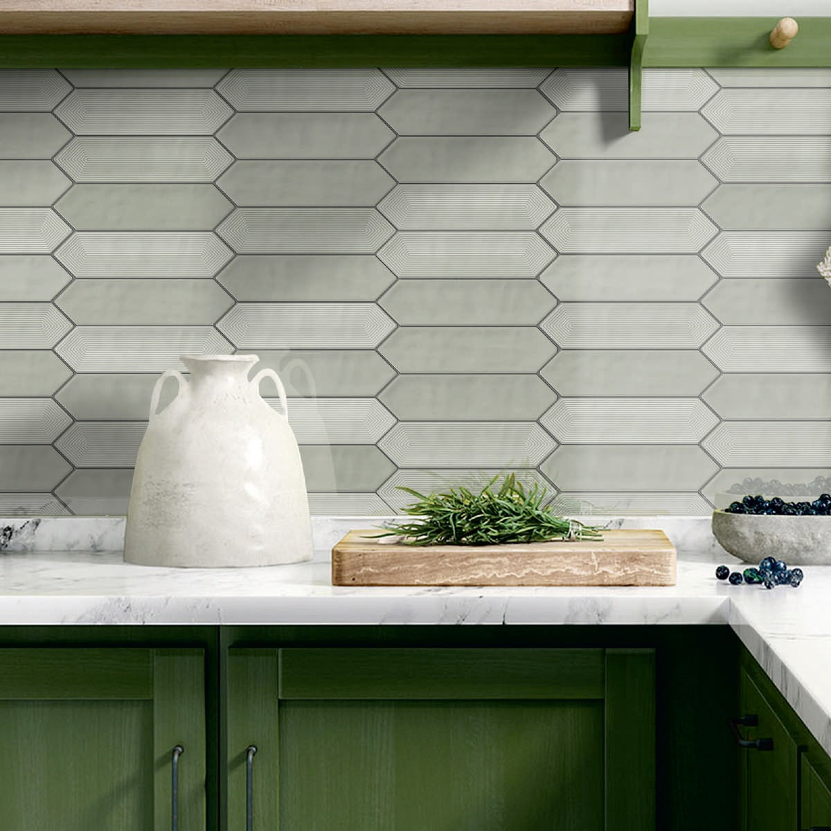 PICKET SAGE - COLORTILE -  (  - PICKET GLOSSY - 300x75 mm - 12inchX3inch )