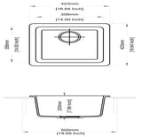 QUARTZ 1.0 BOWL W/O DRAIN BOARD (DEPTH 8INCH) - CARYSIL -  ( GRANITE METALLIC NERA - MAGIC SALSA - 457x406 mm - 18inchX16inch )