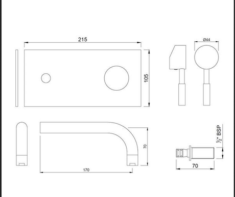 EXP PARTS FOR CON BASIN MIXER (W/M) - JAQUAR FAUCETS -  ( CHROME - SOLO - 0x15 mm - 0inchX0.5inch )