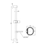 SLIDING RAIL WITH SOAP DISH - JAQUAR FAUCETS - ( ANTIQUE BRONZE - SHOWER ACC. - 0x0 mm - 0inchX0inch )