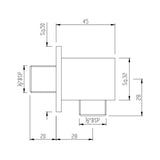 WALL OUTLET SQUARE - JAQUAR FAUCETS -  ( GOLD DUST - SHOWER ACC. - 0x15 mm - 0inchX0.5inch )