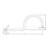 SHOWER ARM VICTORIAN WITH FLANGE - JAQUAR FAUCETS - ( GOLD DUST - SHOWER ACC. - 20x460 mm - 0.8inchX18.4inch )