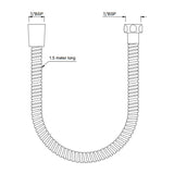 (PRUN) FLEXIBLE TUBE 1.5 MTR. - JAQUAR FAUCETS -  ( GOLD - SHOWER ACC. - 0x15 mm - 0inchX0.6inch )