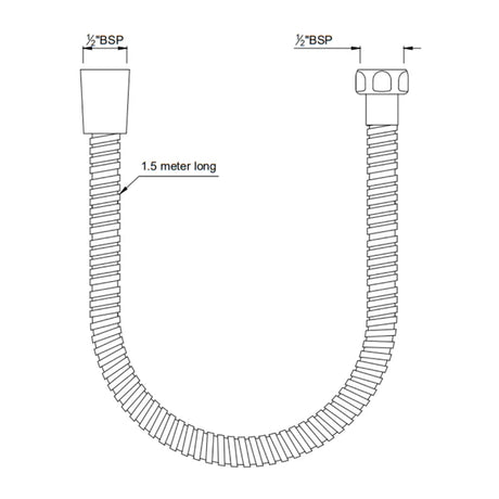 (PRUN) FLEXIBLE TUBE 1.5 MTR. - JAQUAR FAUCETS -  ( GOLD - SHOWER ACC. - 0x15 mm - 0inchX0.6inch )