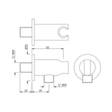 (PRUN) WALL OUTLET WITH SHOWER HOOK ROUND - JAQUAR FAUCETS -  ( GOLD - SHOWER ACC. - 0x15 mm - 0inchX0.5inch )