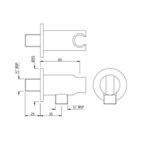 (PRUN) WALL OUTLET WITH SHOWER HOOK ROUND - JAQUAR FAUCETS -  ( GOLD - SHOWER ACC. - 0x15 mm - 0inchX0.5inch )