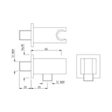 (PRUN) WALL OUTLET WITH SHOWER HOOK SQUARE - JAQUAR FAUCETS -  ( GOLD - SHOWER ACC. - 0x15 mm - 0inchX0.5inch )