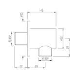 WALL OUTLET 30MM DIA, 40MM LONG ROUND SHAPE - JAQUAR FAUCETS -  ( GRAPHITE - SHOWER ACC. - 0x15 mm - 0inchX0.5inch )