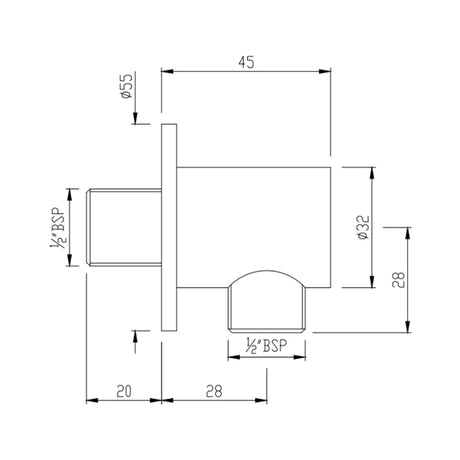 WALL OUTLET 30MM DIA, 40MM LONG ROUND SHAPE - JAQUAR FAUCETS -  ( GRAPHITE - SHOWER ACC. - 0x15 mm - 0inchX0.5inch )