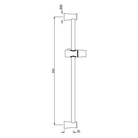 SLIDING RAIL DIA 19MM & 600MM LONG ROUND - JAQUAR FAUCETS - ( GRAPHITE - SHOWER ACC. - 0x0 mm - 0inchX0inch )