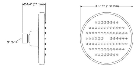 APT ROUND SHOWER HEAD - KOHLER POPULAR -  ( CHROME - POPULAR - 0x125 mm - 0inchX5inch )