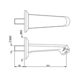 BATH TUB SPOUT - JAQUAR FAUCETS -  ( CHROME - SPOUT - 0x15 mm - 0inchX0.5inch )