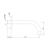 BASIN SPOUT W/FLANGE - JAQUAR FAUCETS -  ( CHROME - SPOUT - 15x175 mm - 0.5inchX7inch )