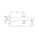 BATH TUB SPOUT WITH TIP-TON - HINDWARE FAUCETS -  ( PURE GOLD - ELEMENT-HUES - 0x15 mm - 0inchX0.6inch )