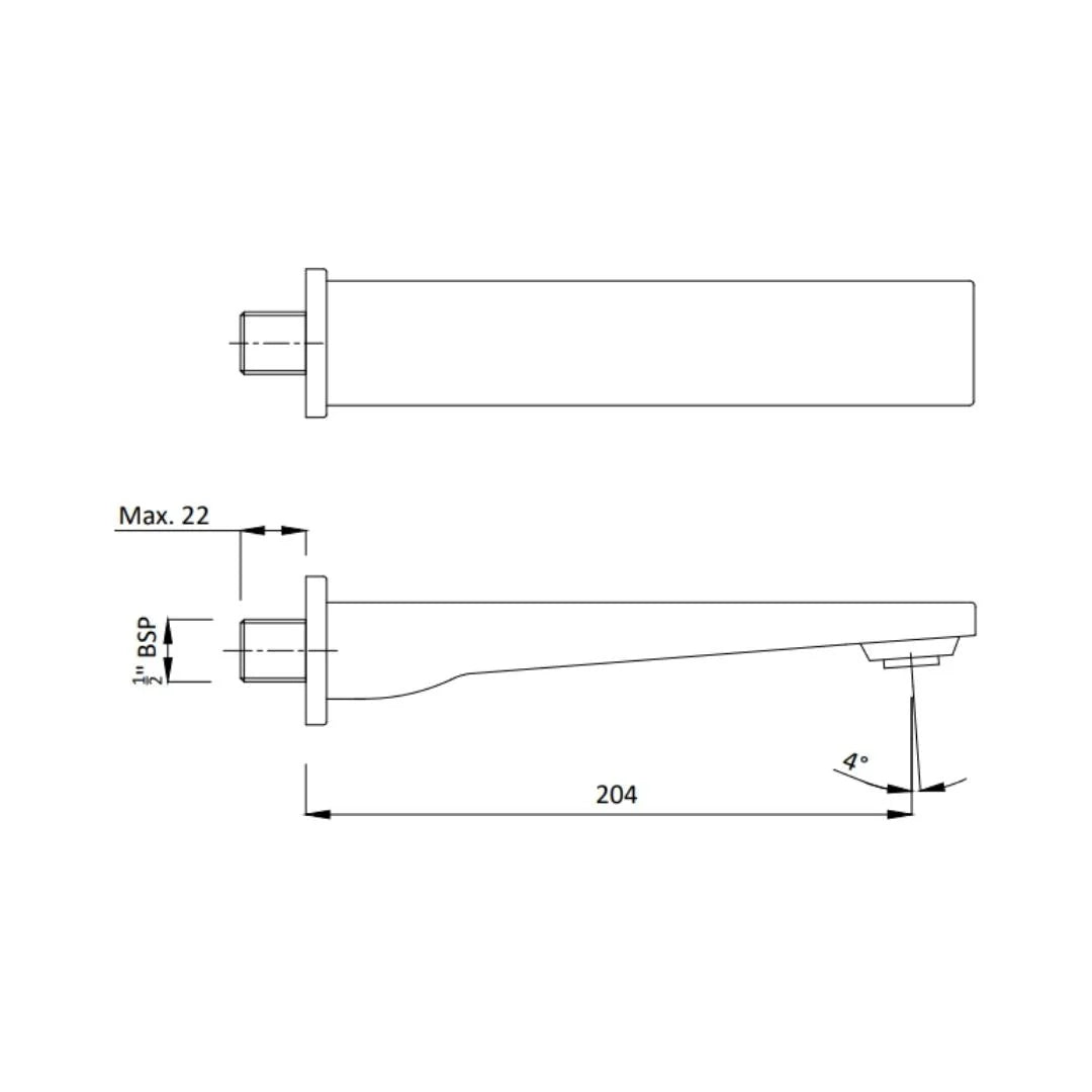 BATH TUB SPOUT - HINDWARE FAUCETS -  ( BLACK - EDGE-HUES - 0x15 mm - 0inchX0.5inch )