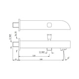 ALIVE RANGE BATH TUB SPOUT WITH BUTTON - JAQUAR FAUCETS -  ( ANTIQUE COPPER - BATH TUB-SPOUT - 0x15 mm - 0inchX0.5inch )