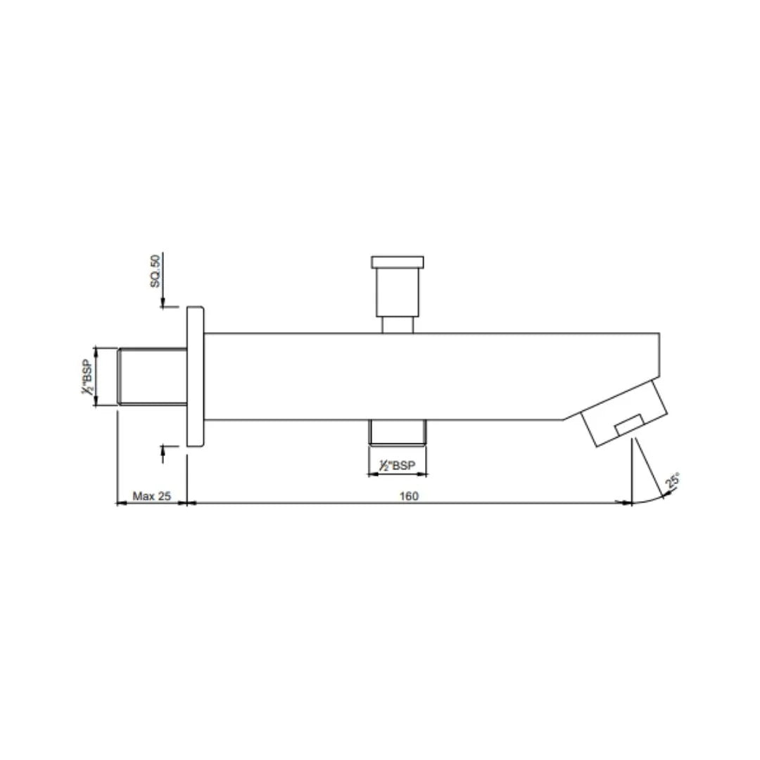 BUTTON SPOUT - JAQUAR FAUCETS -  ( GOLD DUST - SPOUT - 0x15 mm - 0inchX0.5inch )
