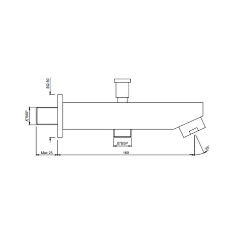 BUTTON SPOUT - JAQUAR FAUCETS -  ( GOLD DUST - SPOUT - 0x15 mm - 0inchX0.5inch )