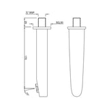 BATH TUB SPOUT - JAQUAR FAUCETS -  ( GOLD DUST - SPOUT - 0x15 mm - 0inchX0.5inch )