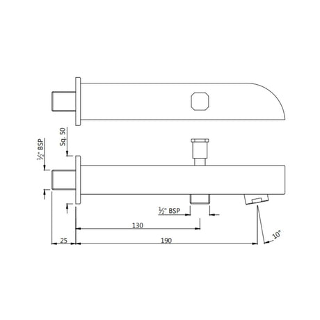 ALIVE RANGE BATH TUB SPOUT WITH BUTTON - JAQUAR FAUCETS -  ( GOLD DUST - BATH TUB-SPOUT - 0x15 mm - 0inchX0.5inch )
