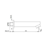 (PRUN) PLAIN SPOUT W/WALL FLANGE - JAQUAR FAUCETS -  ( GOLD - SPOUT - 0x15 mm - 0inchX0.5inch )