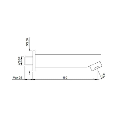 (PRUN) PLAIN SPOUT W/WALL FLANGE - JAQUAR FAUCETS -  ( GOLD - SPOUT - 0x15 mm - 0inchX0.5inch )