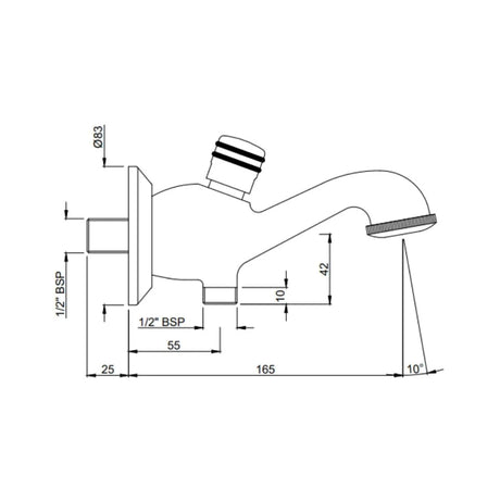 (PRUN) BUTTON SPOUT - JAQUAR FAUCETS -  ( GOLD - SPOUT - 0x15 mm - 0inchX0.5inch )