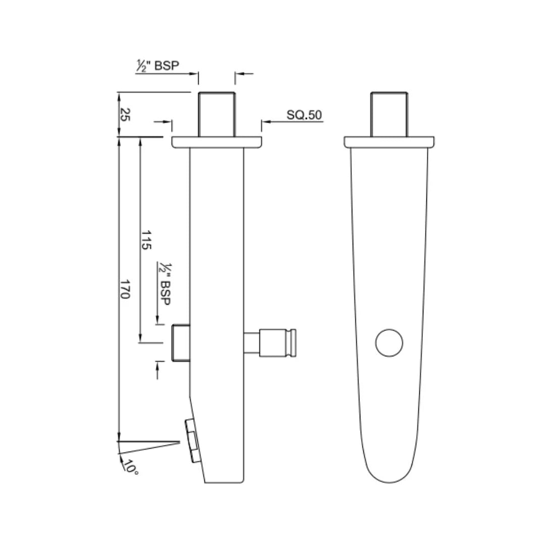 (PRUN) BUTTON SPOUT - JAQUAR FAUCETS -  ( GOLD - SPOUT - 0x15 mm - 0inchX0.5inch )