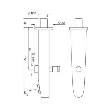 (PRUN) BUTTON SPOUT - JAQUAR FAUCETS -  ( GOLD - SPOUT - 0x15 mm - 0inchX0.5inch )
