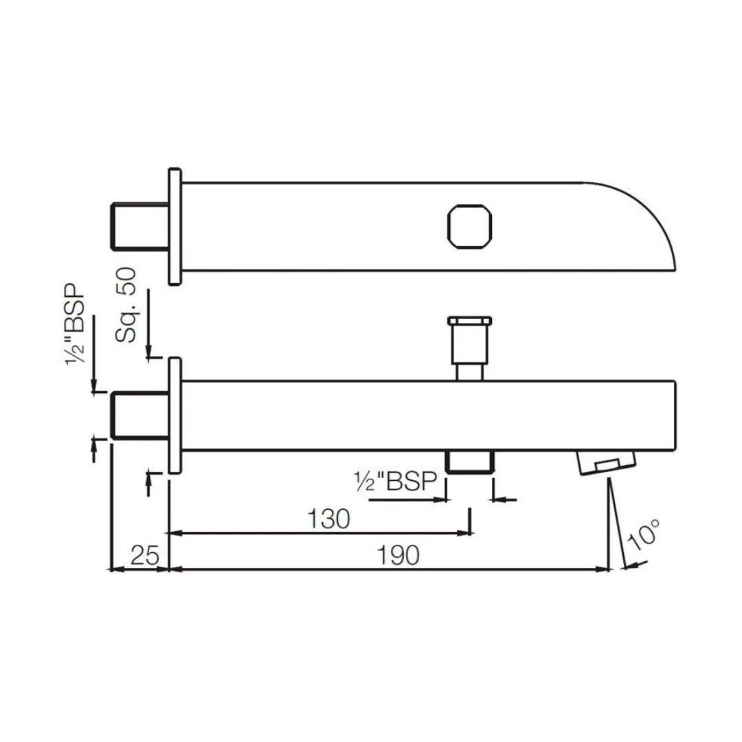 ALIVE RANGE BATH TUB SPOUT WITH BUTTON - JAQUAR FAUCETS -  ( WHITE MATT - BATH TUB-SPOUT - 0x15 mm - 0inchX0.5inch )