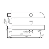 ALIVE RANGE BATH TUB SPOUT WITH BUTTON - JAQUAR FAUCETS -  ( WHITE MATT - BATH TUB-SPOUT - 0x15 mm - 0inchX0.5inch )