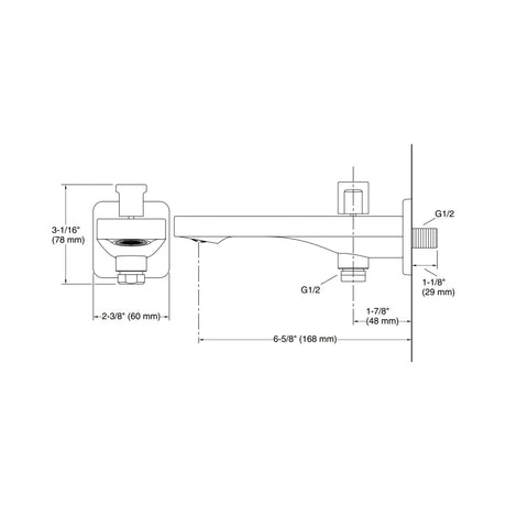 PARALLEL BATH SPOUT W/DIVERTER - KOHLER PREMIUM -  ( BLACK MATT - PREMIUM - 0x15 mm - 0inchX0.5inch )