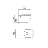 (PRUN)EWC WM TANKLESS S1 (P TRAP-230MM) - HINDWARE -  ( STAR WHITE - ITALIAN - 0x0 mm - 0inchx0inch )