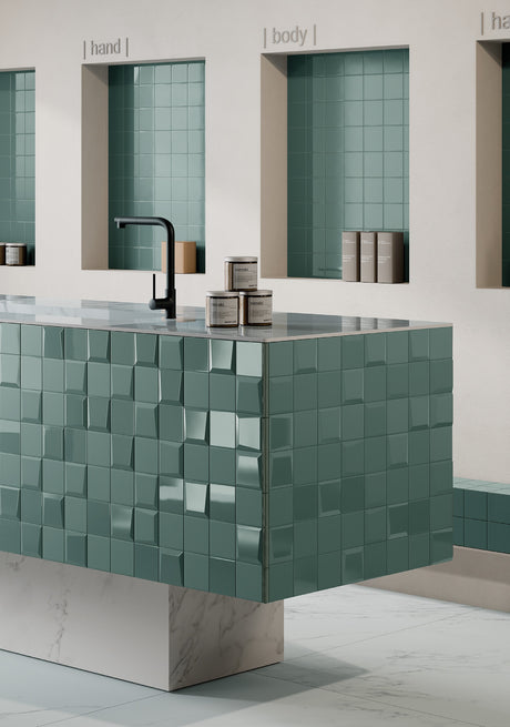 UP GREEN LINGOTTO GLOSSY HL - EUROPEAN -  (  - MIORCA - 100x100 mm - 4inchX4inch )