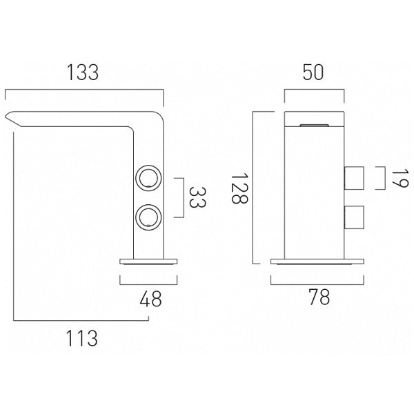 OMI 100SB CP - SL SHORT B.MIXER W.PIPES W/O POP UP - VADO -  ( CHR - OMIKA - 0x12 mm - 0inchX0.48inch )