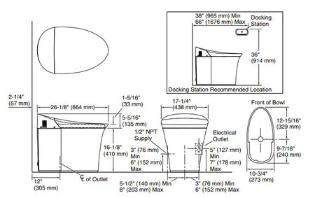 (PRUN)ONE PC ELEC.EWC S-TRAP 305MM W/SEAT CVR - KOHLER LUXURY -  ( WHITE - LUXURY - 0x0 mm - 0inchx0inch )