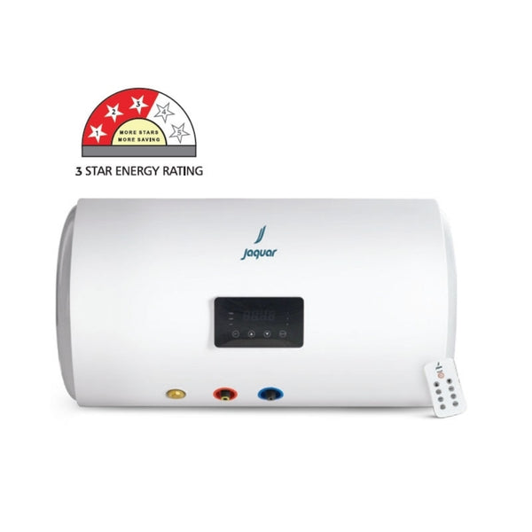 VERSA HORIZONTAL DIGITAL STORAGE WATER HEATER WITH CORDLESS REMOTE 40 LTR (1/2/3 KW)- JAQUAR GEYSERS - ( WHITE - VERSA - 685x400 mm - 27.4inchX16inch )