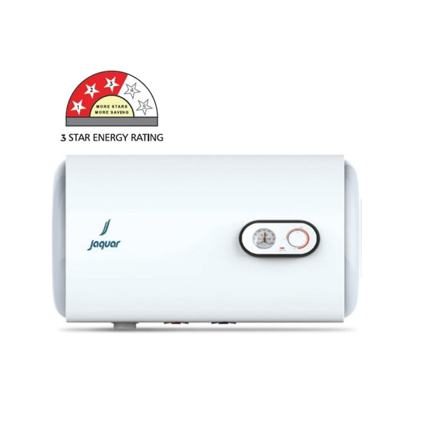 VERSA HORIZONTAL MANUAL STORAGE WATER HEATER 80 LTR (3KW)- JAQUAR GEYSERS - ( WHITE - VERSA - 810x470 mm - 32inchX19inch )