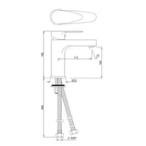 S.L. BASIN MIXER WITH BRAIDED PIPES - JAQUAR FAUCETS -  ( CHROME - VIGNETTE PRIME - 0x15 mm - 0inchX0.5inch )