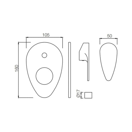 SINGLE LEVER EXPOSED PARTS KIT OF DIVERTER - JAQUAR FAUCETS -  ( CHROME - VIGNETTE PRIME - 0x15 mm - 0inchX0.5inch )