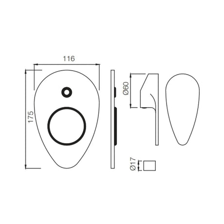 SINGLE LEVER EXPOSED PARTS KIT OF HI-FLOW DIVERTER - JAQUAR FAUCETS -  ( WHITE MATT - VIGNETTE PRIME - 0x15 mm - 0inchX0.5inch )