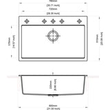 STD SINGLE BOWL(DEPTH 9INCH) - CARYSIL -  ( GRANITE CORNFLAKES - WALTZ-780 - 780x510 mm - 31inchX20inch )