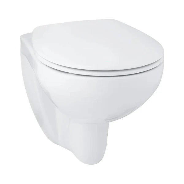 BAU CERAMIC TOILET WALL-HUNG RIMLESS WITH SEAT COVER - GROHE-G2 -  ( WHITE - G2 - BAUCONTEMPORARY - 0x0 mm - 0inchX0inch )